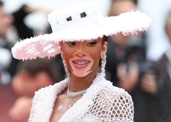 Canadian model Winnie Harlow attends the premiere of The Apprentice at the 77th Cannes Film Festival in Cannes, France on Monday May 20, 2024.  CAN20240520165 RUNExHELLESTAD