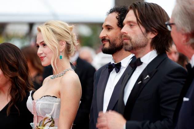 Maria Bakalova, Ali Abbasi and Sebastian Stan at the premiere of the feature film The Apprentice at the Festival de Cannes 2024 77 Cannes International Film Festival at the Palais des Festivals Cannes, 20 05 2024 Foto:xD.xBedrosianx xFuturexImagex apprentice_4614