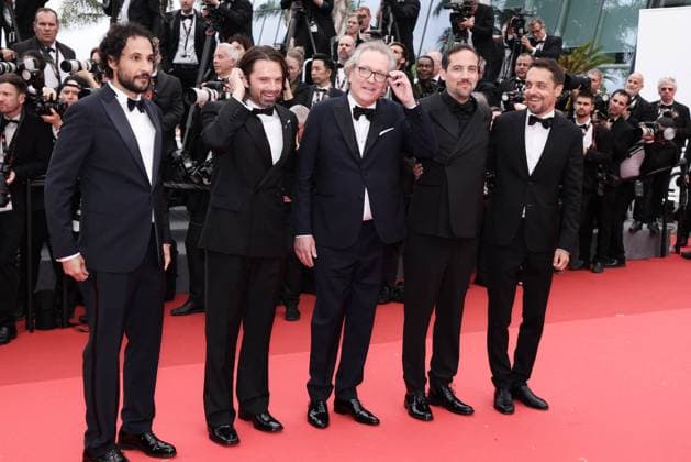 Cannes The Apprentice Screening DB Maria Bakalova, Ali Abbasi, Sebastian Stan, Amy Baer, Gabriel Sherman, Louis TisnÃ , Martin Donovan, Daniel Bekerman and Jacob Jarek attends the The Apprentice Red Carpet at the 77th annual Cannes Film Festival at Palais des Festivals on May 20, 2024 in Cannes, France. Photo by David Boyer ABACAPRESS.COM Cannes France  Copyright: xBoyerxDavid ABACAx