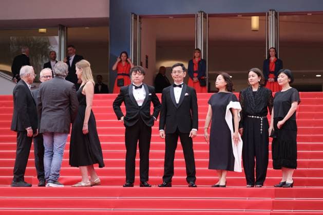 Cannes Palme D Or Winner Studio Ghibli Screening DB Vincent Maraval, Livia Van Der Staay, Kenichi Yoda, and Goro Miyazaki and guests attends the Palme D Or Winner Studio Ghibli at the 77th annual Cannes Film Festival at Palais des Festivals on May 20, 2024 in Cannes, France. Photo by David Boyer ABACAPRESS.COM Cannes France  Copyright: xBoyerxDavid ABACAx
