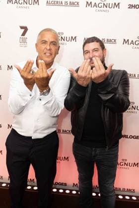 magnum day5 photocall Samy Naceri et JP SoirÃ e Iconoclast x 2 Horloges sur la plage Magnum lors du 77eme Festival International du Film de Cannes, France, le 20 mai 2024 Jeremy Melloul Magnum Cannes via Bestimage Magnum Beach Iconoclast x 2 Horloges party during the 77th Cannes International Film Festival on May 20, 2024 Cannes France  Copyright: xJeremyxMelloulx xMagnumxCannesxviaxBestimagexJeremyxMelloulx xMagnumxCannesxviaxBestimagex