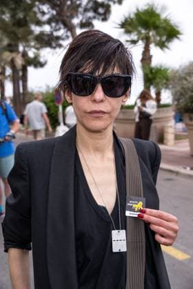 Cannes - Guerrieres De La Paix Flash Mob Action for Gaza and Israel Moroccan Belgian actress Loubna Azabal and other women from ?Women warriors of peace? carry messages in French, Arabic, Hebrew and English stating ?Peace?, ?Cease Fire?, Release the Hostages?, demonstrate on the ?Croisette? in Cannes, to draw attention to the situation in Gaza and Israel, around the 77th Cannes Film Festival, in Cannes, France, on May 20, 2024. Photo by Ammar Abd Rabbo ABACAPRESS.COM Cannes France  Copyright: xABACAx