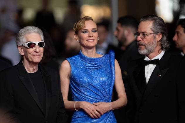 Cannes The Shrouds Premiere David Cronenberg, Diane Kruger and Guy Pearce attending The Shrouds Premiere as part of the 77th Cannes International Film Festival in Cannes, France on May 20, 2024. Photo by Aurore Marechal ABACAPRESS.COM Cannes France  Copyright: xMarechalxAurore ABACAx