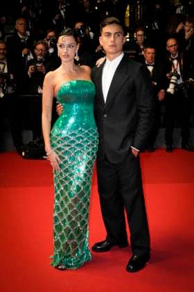 IPP Photo Daniele Cifala™ Cannes 20 05 2024 The Shrouds Les Linceuls Red Carpet The 77th Annual Cannes Film Festival in the photo Argentine model and actress Oriana Sabatini L and her partner Argentine forward Paulo Dybala Italy Photo Press World Copyright