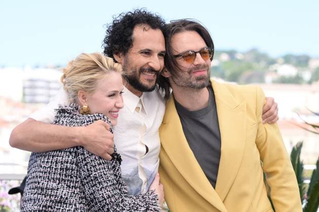 Entertainment Bilder des Tages CANNES, FRANCE MAY 21 G D Maria BAKALOVA, actress, Ali ABBASI director, Sebastian STAN, actor, during the photocall of the film The Apprentice in Competition at the 77th Cannes Film Festival at the Palais des Festivals on May 21, 2024 in Cannes, France CELEBRITES 77eme Festival de Cannes Photocall 21 05 2024 ValentinaClaret Panoramic 