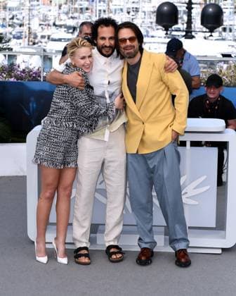 Cannes, 77th Cannes Film Festival 2024 Photocall film The Apprentice In the photo: Maria Bakalova, Ali Abbasi, Sebastian Stan  Copyright: xAlbertoxTerenghix xipa-agency.nex xPoolxPhotoxEventsx03x IPA_Agency_IPA46344972