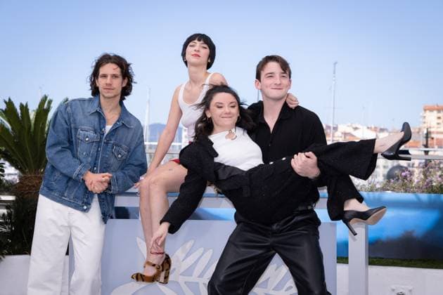 Cannes - Adami Photocall Abraham Wapler, Mathilde Auneveux, LaurÃ na Thellier and Florian Lesieur attend Adami photocall at the 77th annual Cannes Film Festival at Palais des Festivals on May 21, 2024 in Cannes, France. Photo by Shootpix ABACAPRESS.COM Cannes France  Copyright: xShootpix ABACAx