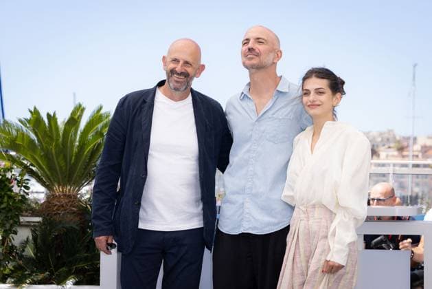 Cannes - Le Royaume Photocall Saveriu Santucci, Julien Colonna and Ghjuvanna Benedetti attend Le Royaume (The Kingdom) Photocall at the 77th annual Cannes Film Festival at Palais des Festivals on May 21, 2024 in Cannes, France. Photo by Shootpix ABACAPRESS.COM Cannes France  Copyright: xShootpix ABACAx
