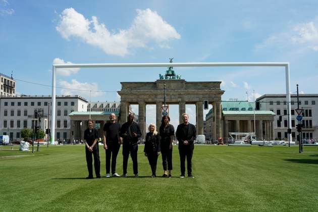 Press conference UEFA EURO 2024 - Fan Zone Berlin at the construction site in front of the Brandenburg Gate Straße des 17 Juni Press conference UEFA EURO 2024 - Fan Zone Berlin at the construction site