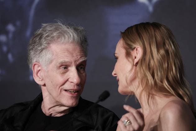 Cannes The Shrouds Press Conference DB David Cronenberg, Diane Kruger attending the The Shrouds (Les Linceuls) press conference at the 77th annual Cannes Film Festival at Palais des Festivals on May 21, 2024 in Cannes, France. Photo by David Boyer ABACAPRESS.COM Cannes France  Copyright: xBoyerxDavid ABACAx