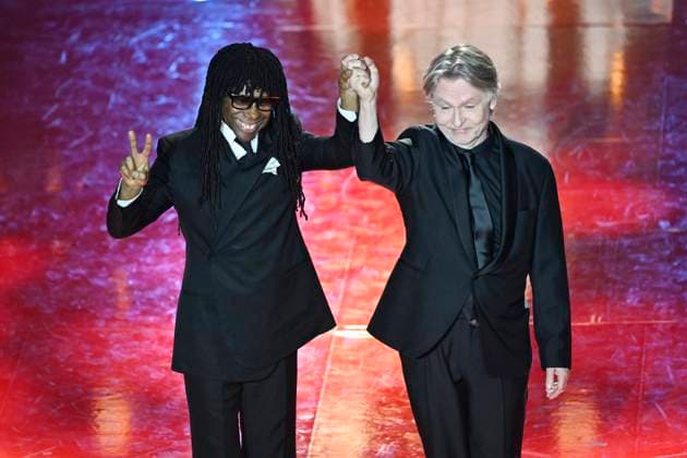STOCKHOLM, SWEDEN 20240521 Laureates Nile Rodgers, left, and Esa Pekka Salonen arrive at the Polar Prize 2024, awarded at the Grand Hotel in Stockholm STOCKHOLM SWEDEN x10070x  Copyright: xJessicaxGow TTx POLARPRISET 2024 h9q2RQxBwJE
