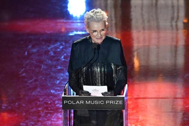 STOCKHOLM, SWEDEN 20240521 Eva Dahlgren addresses Esa Pekka Salonen at the Polar Prize 2024 at the Grand Hotel in Stockholm STOCKHOLM SWEDEN x10070x  Copyright: xJessicaxGow TTx POLARPRISET 2024 666sQuaxpsI