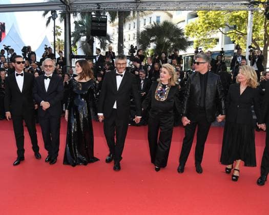 77th Cannes Film Festival 2024, Red carpet film Marcello mio Cannes, 77th Cannes Film Festival 2024, Red carpet film Marcello mio In the photo: Melvil Poupaud, Fabrice Luchini, Chiara Mastroianni, Christophe HonorÃ , Catherine Deneuve, Benjamin Biolay, Nicole Garcia Cannes France  Copyright: xIPA ABACAx