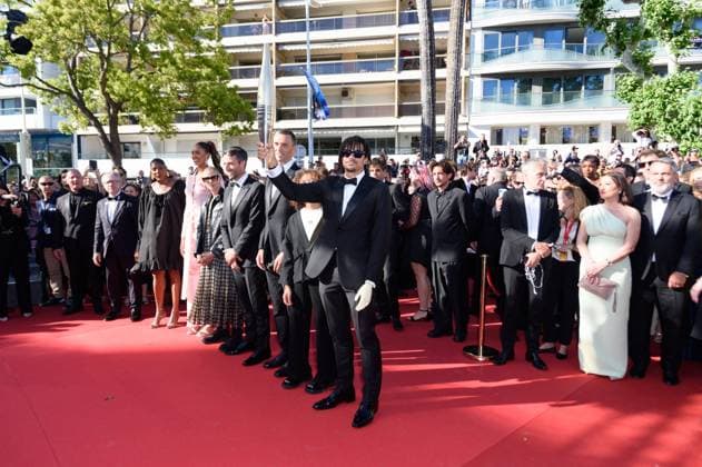 Cannes Marcello Mio Red Carpet NG Arnaud Assoumani, Nelia Barbosa, Alexis Hanquinquant, Marie Patouillet, Iliana Rupert, Marie Jo Perec, Thierry Rey, and Tony Estanguet attending the ?Marcello Mio? Screening and Red Carpet at Palais Des Festivals in Cannes, France on May 21 2024 as part of the 77th Cannes Film Festival. Photo by Nicolas Genin ABACAPRESS.COM Cannes France  Copyright: xGeninxNicolas ABACAx