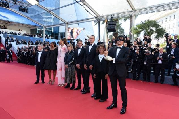 Cannes Marcello Mio Red Carpet NG Arnaud Assoumani, Nelia Barbosa, Alexis Hanquinquant, Marie Patouillet, Iliana Rupert, Marie Jo Perec, Thierry Rey, and Tony Estanguet attending the ?Marcello Mio? Screening and Red Carpet at Palais Des Festivals in Cannes, France on May 21 2024 as part of the 77th Cannes Film Festival. Photo by Nicolas Genin ABACAPRESS.COM Cannes France  Copyright: xGeninxNicolas ABACAx