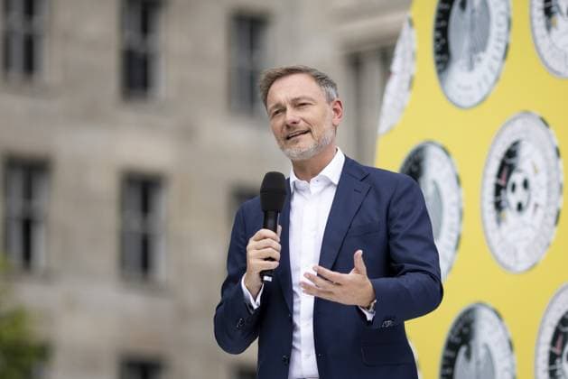 Christian Lindner FDP , Federal Minister of Finance, photographed during the presentation of the UEFA European Football Championship 2024 coin and stamp at the Federal Ministry of Finance in Berlin, 21 05 2024 Photographed on behalf of the Federal Ministry of Finance Berlin Germany Copyright: xKiraxHofmannxBMFxphotothek.dex