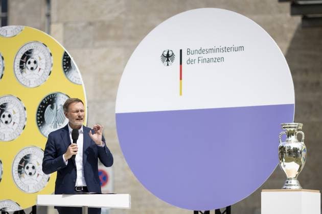 Christian Lindner FDP , Federal Minister of Finance, photographed during the presentation of the UEFA European Football Championship 2024 coin and stamp at the Federal Ministry of Finance in Berlin, 21 05 2024 Photographed on behalf of the Federal Ministry of Finance Berlin Germany Copyright: xKiraxHofmannxBMFxphotothek.dex