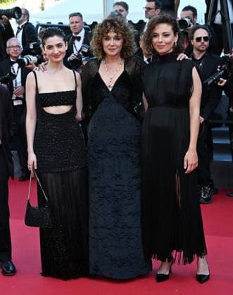 Cannes, 77th Cannes Film Festival 2024, Eighth evening - red carpet of the film Marcello Mio In the photo: Tecla Insolia, Valeria Golino, Jasmine Trinca  Copyright: xSimonexComix xipa-agency.netx xPoolxPhotoxEventsx03x IPA_Agency_IPA46371457