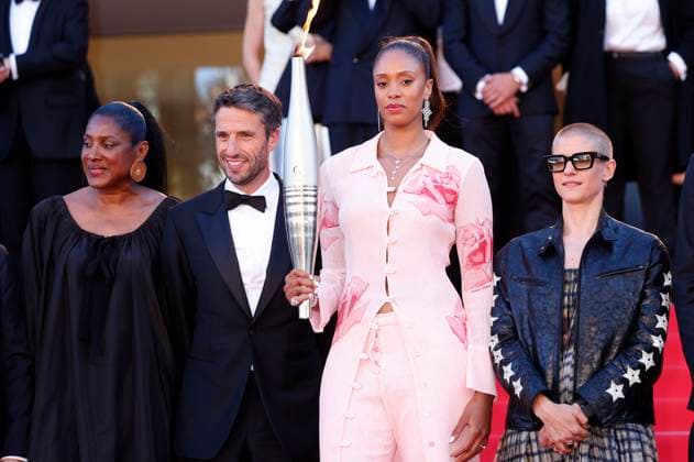 Marie Jose Perec, Tony Estanguet, Iliana Rupert and Marie Patouillet at the premiere of the feature film Marcello Mio at the Festival de Cannes 2024 77 Cannes International Film Festival at the Palais des Festivals Cannes, 21 05 2024 Foto:xD.xBedrosianx xFuturexImagex marcello_4546