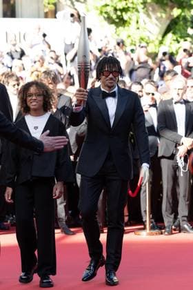 M MontÃ e des marches du film Â Marcello Mio Â lors du 77eme Festival International du Film de Cannes NÃ lia Barbosa, Arnaud Assoumani et la flamme olympique MontÃ e des marches du film Â Marcello Mio Â lors du 77eme Festival International du Film de Cannes, au Palais des Festivals Ã Cannes Le 21 mai 2024 Jacovides Moreau Bestimage Red carpet of the movie Â Marcello Mio Â during the 77th Cannes International Film Festival at the Palais des Festivals in Cannes, France On may 21th 2024 Cannes France  Copyright: xJACOVIDES-MOREAUx xBESTIMAGExJACOVIDES-MOREAUx xBESTIMAGEx