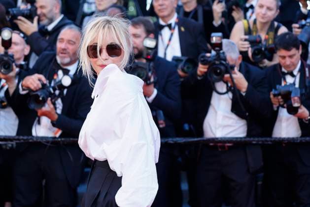 May 21, 2024: Emmanuelle Beart attends the red carpet premiere of Marcello Mio during the 77th Cannes Film Festival at Palais des Festivals in Cannes, France, on 21 May 2024. Photo: - ZUMAm179 20240521_zep_m179_078 Copyright: xAlecxMichaelx
