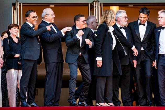 Cannes, France 21th May, 2024 Louis Acaries and Brahim Asloum attends Marcello Mio Screening red carpet at the 77th annual Cannes Film Festival at Palais des Festivals on May 21, 2024 in Cannes, France CINEMA 77eme Festival de Cannes Red Carpet du film Marcello Mio 21 05 2024 NorbertScanella Panoramic 