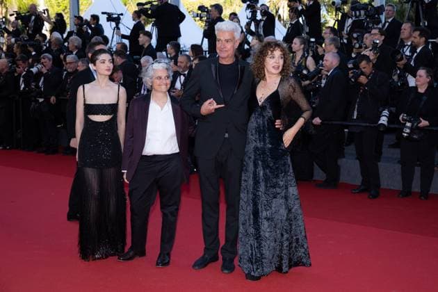 Cannes - Marcello Mio Red Carpet Jasmine Trinca, Valeria Golino, Tecla Insolia and Viola Prestieri attend the Marcello Mio Red Carpet at the 77th annual Cannes Film Festival at Palais des Festivals on May 21, 2024 in Cannes, France. Photo by ShootPix ABACAPRESS.COM Cannes France  Copyright: xShootPix ABACAx