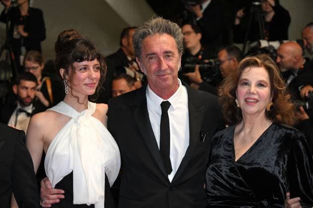 Cannes, 77th Cannes Film Festival 2024, Red carpet film Parthenope Cannes, 77th Cannes Film Festival 2024, Red carpet film Parthenope in the photo Paolo Sorrentino, Stefania Sandrelli, Celeste Dalla Porta Cannes France  Copyright: xIPA ABACAx