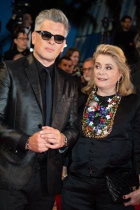 Cannes Marcello Mio Premiere Exit Benjamin Biolay and Catherine Deneuve attending the Marcello Mio Premiere as part of the 77th Cannes International Film Festival in Cannes, France on May 20, 2024. Photo by Aurore Marechal ABACAPRESS.COM Cannes France  Copyright: xMarechalxAurore ABACAx