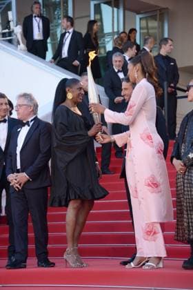 May 21, 2024, Cannes, France: CANNES, FRANCE - MAY 21: Cannes Film Festival Marie-JosÃ PÃ rec, Tony Estanguet, Iliana Rupert attend the Marcello Mio Red Carpet at the 77th annual Cannes Film Festival at Palais des Festivals on May 21, 2024 in Cannes, France. Cannes France - ZUMAi09_ 20240521_zaf_i09_032 Copyright: xFrederickxInjimbertx