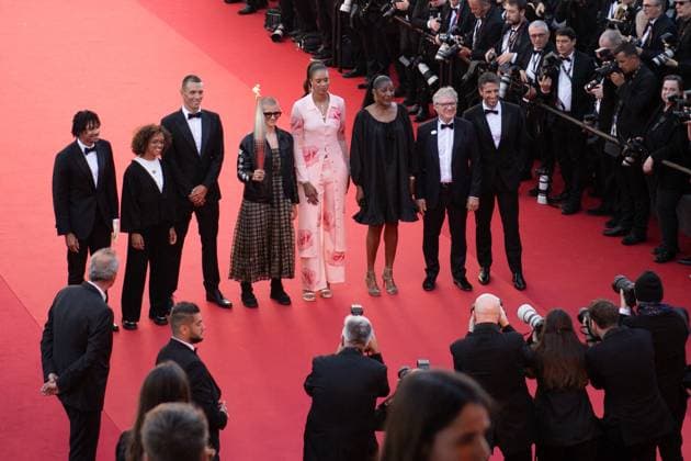 Cannes Marcello Mio Premiere Alexis Hanquinquant, Marie Patouillet, Arnaud Assoumani, Nelia Barbosa, Tony Estanguet, Iliana Rupert, Marie-Jose Perec, Thierry Rey and the Olympic Flame attending the Marcello Mio Premiere as part of the 77th Cannes International Film Festival in Cannes, France on May 20, 2024. Photo by Aurore Marechal ABACAPRESS.COM Cannes France  Copyright: xMarechalxAurore ABACAx