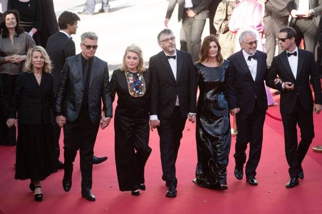 Cannes Marcello Mio Premiere Christophe Honore, Melvil Poupaud, Chiara Mastroianni, Catherine Deneuve, Benjamin Biolay, Hugh Skinner, Nicole Garcia, Fabrice Luchini attending the Marcello Mio Premiere as part of the 77th Cannes International Film Festival in Cannes, France on May 20, 2024. Photo by Aurore Marechal ABACAPRESS.COM Cannes France  Copyright: xMarechalxAurore ABACAx