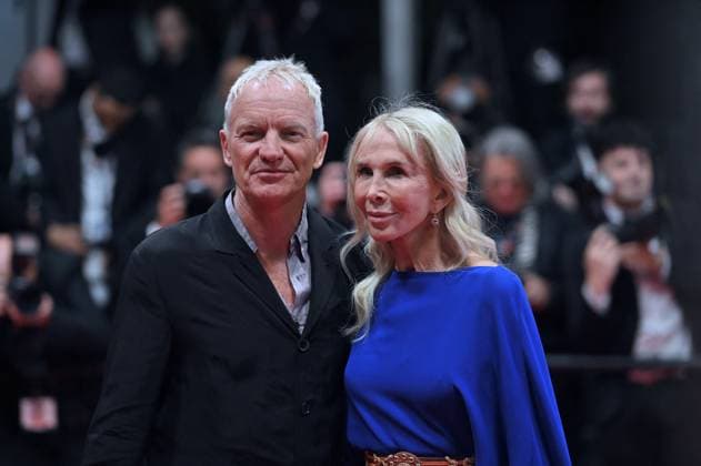 Cannes - Parthenope Screening Sting and Trudie Styler attend the Parthenope Red Carpet at the 77th annual Cannes Film Festival at Palais des Festivals on May 21, 2024 in Cannes, France. Photo by Franck Castel ABACAPRESS.COM Cannes France  Copyright: xCastelxFranck ABACAx