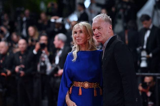 Cannes - Parthenope Screening Sting and Trudie Styler attend the Parthenope Red Carpet at the 77th annual Cannes Film Festival at Palais des Festivals on May 21, 2024 in Cannes, France. Photo by Franck Castel ABACAPRESS.COM Cannes France  Copyright: xCastelxFranck ABACAx