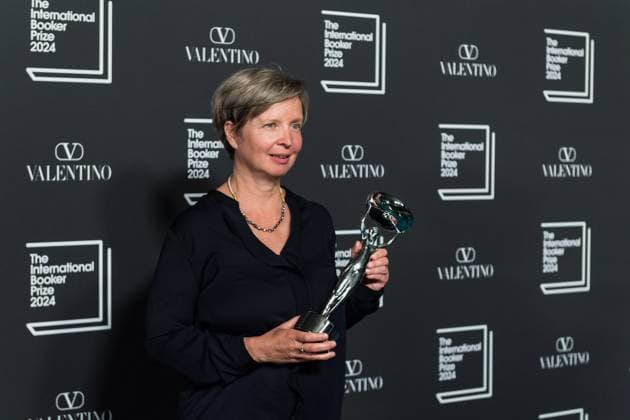 International Booker Prize 2024 Award Ceremony In London LONDON, UNITED KINGDOM - MAY 21, 2024: Winner of the International Booker Prize 2024 author Jenny Erpenbeck poses with the trophy during the award ceremony at Tate Modern in London, United Kingdom on May 21, 2024. The International Booker Prize is awarded annually for the finest single work of fiction from around the world which has been translated into English and published in the UK and Ireland. London Greater London United Kingdom  Copyright: xWIktorxSzymanowiczx originalFilename: szymanowicz-internat240521_np2Uk.jpg