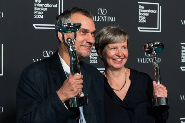 International Booker Prize 2024 Award Ceremony In London LONDON, UNITED KINGDOM - MAY 21, 2024: Winners of the International Booker Prize 2024 author Jenny Erpenbeck (R) and translator Michael Hofmann pose with the trophies during the award ceremony at Tate Modern in London, United Kingdom on May 21, 2024. The International Booker Prize is awarded annually for the finest single work of fiction from around the world which has been translated into English and published in the UK and Ireland. London Greater London United Kingdom  Copyright: xWIktorxSzymanowiczx originalFilename: szymanowicz-internat240521_npfmQ.jpg
