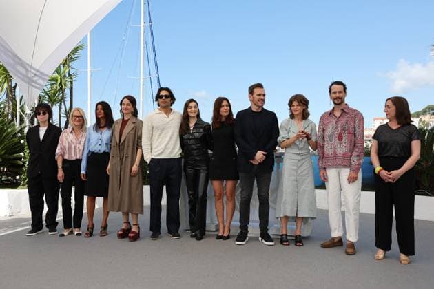Cannes - Maria Photocall Marielle Duigou, Vanessa Schneider, Marie Gillain, Giuseppe Maggio, Anamaria Vartolomei, Jessica Palud, Matt Dillon, CÃ leste Brunnquell and Jonathan CouziniÃ attend the Maria (Being Maria) Photocall at the 77th annual Cannes Film Festival at Palais des Festivals on May 22, 2024 in Cannes, France. Photo by Shootpix ABACAPRESS.COM Cannes France  Copyright: xShootpix ABACAx