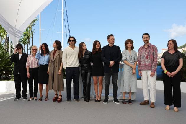 Cannes - Maria Photocall Marielle Duigou, Vanessa Schneider, Marie Gillain, Giuseppe Maggio, Anamaria Vartolomei, Jessica Palud, Matt Dillon, CÃ leste Brunnquell and Jonathan CouziniÃ attend the Maria (Being Maria) Photocall at the 77th annual Cannes Film Festival at Palais des Festivals on May 22, 2024 in Cannes, France. Photo by Shootpix ABACAPRESS.COM Cannes France  Copyright: xShootpix ABACAx