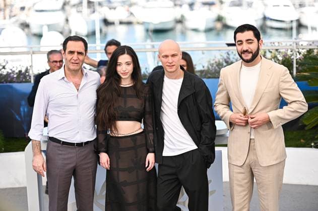 May 22, 2024, Cannes, Cannes, France: KARREN KARAGULIAN, MIKEY MADISON, JURIJ BORISOV and VACHE TOVMASYAN attend the Anora Photocall at the 77th annual Cannes Film Festival at Palais des Festivals on May 22, 2024 in Cannes, France. Cannes France - ZUMAk160 20240522_zip_k160_005 Copyright: xStefanosxKyriazisx