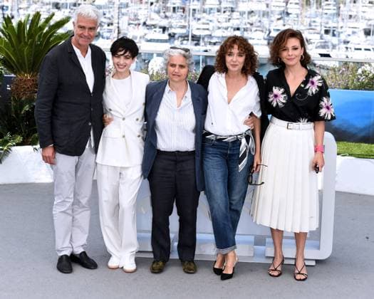 77th Cannes Film Festival 2024, Photocall film Rendez-Vous With Valeria Golino Cannes, 77th Cannes Film Festival 2024 Photocall film Rendez-Vous With Valeria Golino In the photo: Tecla Insolia, Viola Prestieri, Valeria Golino, Jasmine Trinca Cannes France  Copyright: xIPA ABACAx