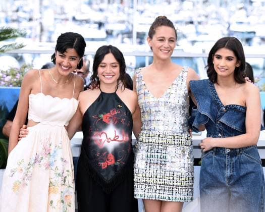 Cannes, 77th Cannes Film Festival 2024 Photocall film September Says In the photo: Rakhee Thakrar, Pascale Kann, Ariane Labed, Mia Tharia  Copyright: xAlbertoxTerenghix xipa-agency.nex xPoolxPhotoxEventsx03x IPA_Agency_IPA46398484
