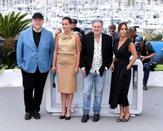 77th Cannes Film Festival 2024, Photocall film Le Fil Cannes, 77th Cannes Film Festival 2024 Photocall film Le Fil In the photo: GrÃ gory Gadebois, Sidse Babett Knudsen, Daniel Auteuil, Alice BelaÃ¯di Cannes France  Copyright: xIPA ABACAx