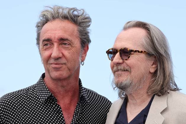 Cannes - Parthenope Photocall Paolo Sorrentino and Gary Oldman attend the Parthenope Photocall at the 77th annual Cannes Film Festival at Palais des Festivals on May 22, 2024 in Cannes, France Photo by Shootpix ABACAPRESS.COM Cannes France  Copyright: xShootpix ABACAx