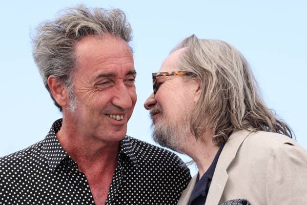 Cannes - Parthenope Photocall Paolo Sorrentino and Gary Oldman attend the Parthenope Photocall at the 77th annual Cannes Film Festival at Palais des Festivals on May 22, 2024 in Cannes, France Photo by Shootpix ABACAPRESS.COM Cannes France  Copyright: xShootpix ABACAx