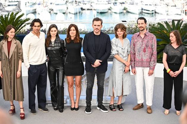 News - Maria (Being Maria) Photocall - The 77th Annual Cannes Film Festival Marie Gillain, Giuseppe Maggio, Anamaria Vartolomei, Jessica Palud, Matt Dillon, Celeste Brunnquell and Jonathan Couzinie attend the Maria (Being Maria) Photocall at the 77th annual Cannes Film Festival at Palais des Festivals on May 22, 2024 in Cannes, France. Cannes Palais des Festival France Copyright: xStefanosxKyriazisx xLiveMediax LPN_1365294