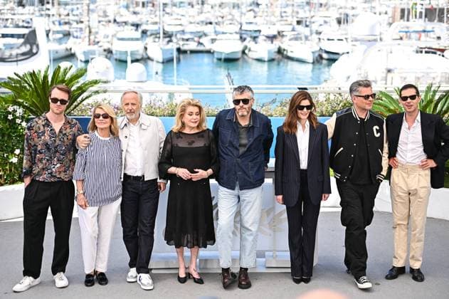 May 22, 2024, Cannes, Cannes, France: HUGH SKINNER, NICOLE GARCIA, FABRICE LUCHINI, CATHERINE DENEUVE, CHRISTOPHE HONORo°, CHIARA MASTROIANNI, BENJAMIN BIOLAY and MELVIL POUPAUD attend the Marcello Mio Photocall at the 77th annual Cannes Film Festival at Palais des Festivals on May 22, 2024 in Cannes, France. Cannes France - ZUMAk160 20240522_zip_k160_042 Copyright: xStefanosxKyriazisx