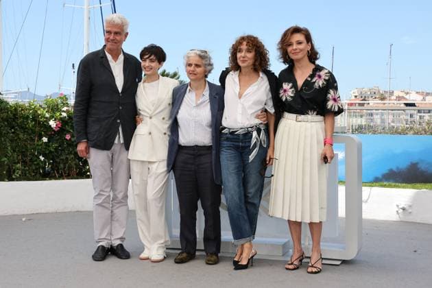 Cannes - Rendez-Vous With Valeria Golino Photocall Tecla Insolia, Viola Prestieri, Valeria Golino and Jasmine Trinca attend the Rendez-Vous With Valeria Golino Photocall at the 77th annual Cannes Film Festival at Palais des Festivals on May 22, 2024 in Cannes, France. Photo by Shootpix ABACAPRESS.COM Cannes France  Copyright: xShootpix ABACAx