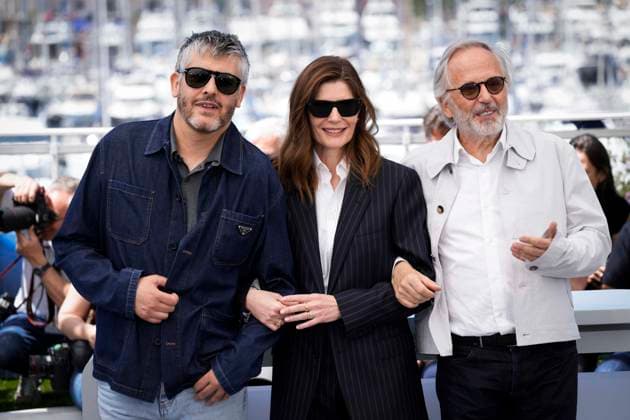 Photo IPP Daniele Cifala™ Cannes 22 05 2024 Jury Photocall The 77th Annual Cannes Film Festival in the photo Christophe HonorÃ , Chiara Mastroianni and Fabrice Luchini Italy Photo Press World Copyright
