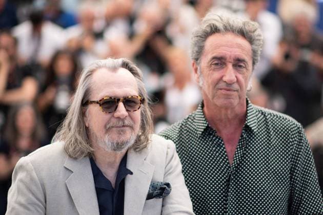 Cannes Parthenope Photocall Gary Oldman and Paolo Sorrentino attending the Parthenope Photocall as part of the 77th Cannes International Film Festival in Cannes, France on May 22, 2024. Photo by Aurore Marechal ABACAPRESS.COM  Copyright: xMarechalxAurore ABACAx