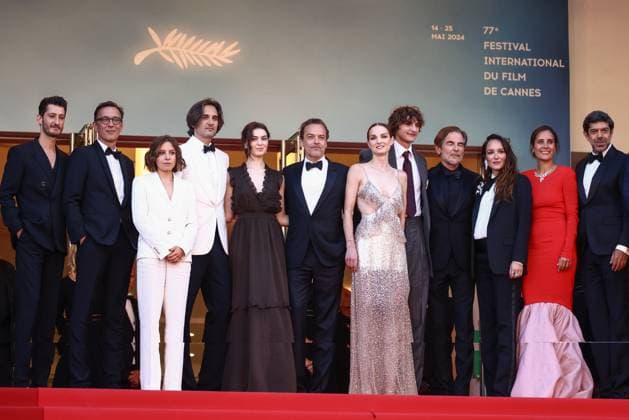 May 22, 2024, Cannes, France: Pierre Niney, Alexandre de La Patellio¨re, Marie Narbonne, Dimitri Rassam, Anamaria Vartolmei, Patrick Mille, Adele Simphal, Vassili Schneider, Matthieu Delaporte, Anais Demoustier, Julie de Bona and Pierfrancesco Favino attend the Le Comte De Monte-Cristo Red Carpet at the 77th annual Cannes Film Festival at Palais des Festivals on May 22, 2024 in Cannes, France. Cannes France - ZUMAz156 20240522_zip_z156_019 Copyright: xBeataxZawrzelx